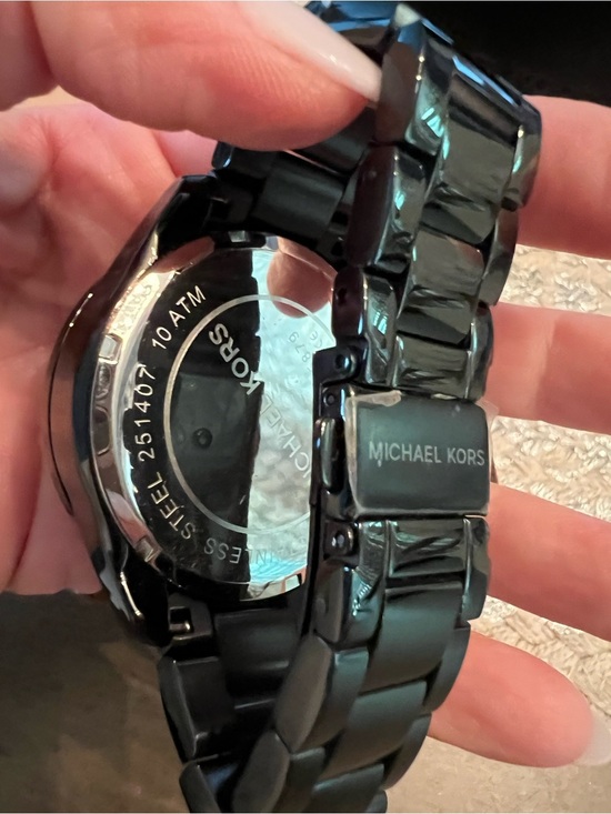 SALE! Michael Kors Black Watch MK 5879 with Rose Gold Dial and Crystal Bezel main image 10